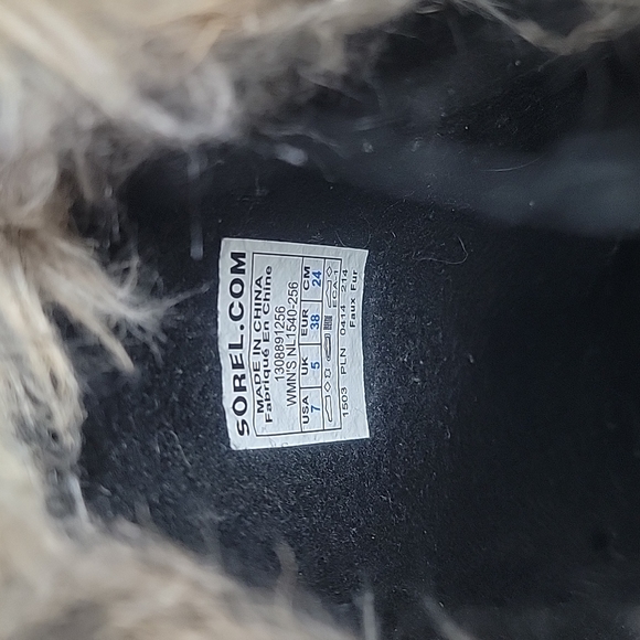 Sorel Boots Joan Of Arctic Black & Brown Sze 7 - Picture 6 of 16